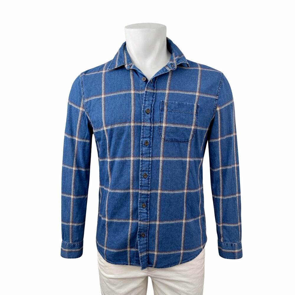 Abercrombie & Fitch Muscle Men's Blue Long Sleeve Button Down Shirt Top Size M